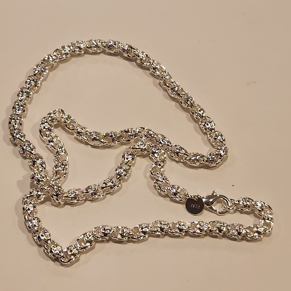 S925 Silvery-Plated Chain Necklace - Perfect Fashion Stylish Men's  Accessory